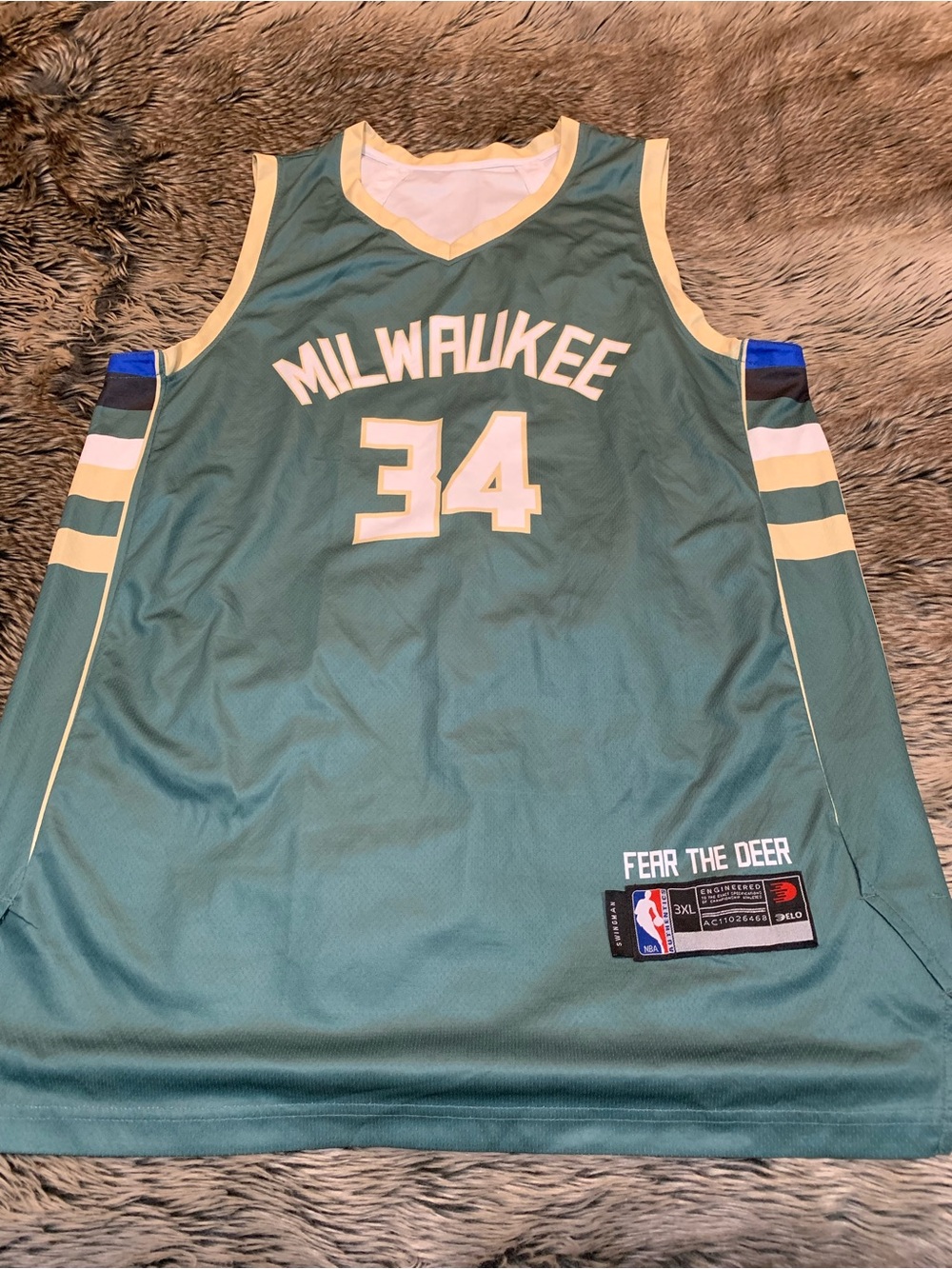 Milwaukee Bucks Giannis Antetokounmpo Nike Hunter Green Swingman Jersey Size 3XL